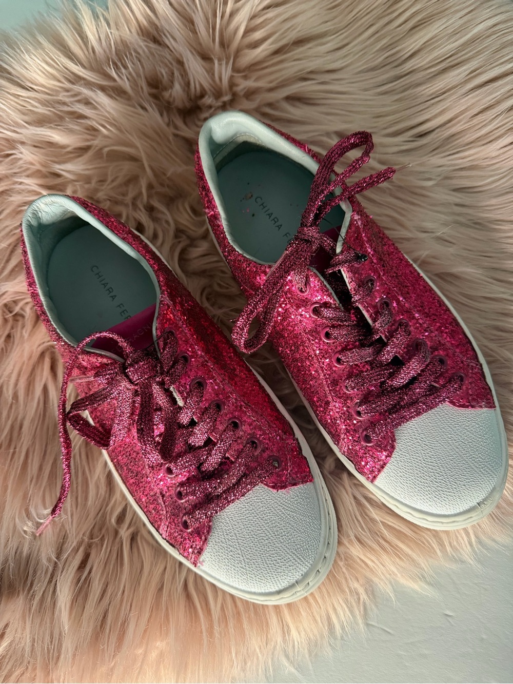 Chiara Ferragni Glitter Sneakers Pink Size 39 US 9